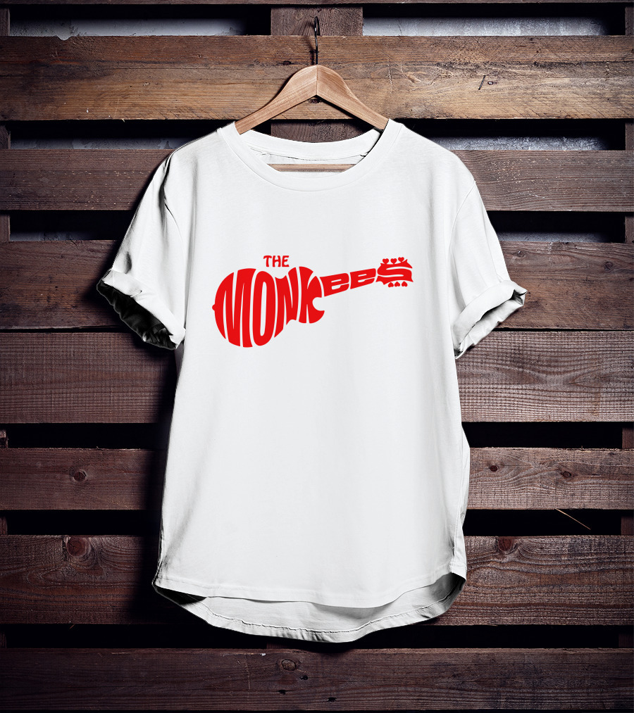 The Monkees Logo Guitar Shape Red T-Shirt