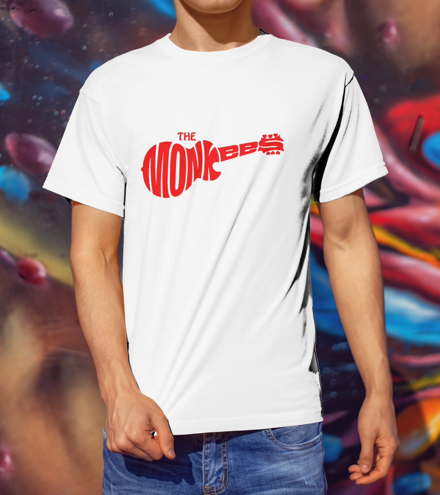 The Monkees Logo Guitar Shape Red T-Shirt