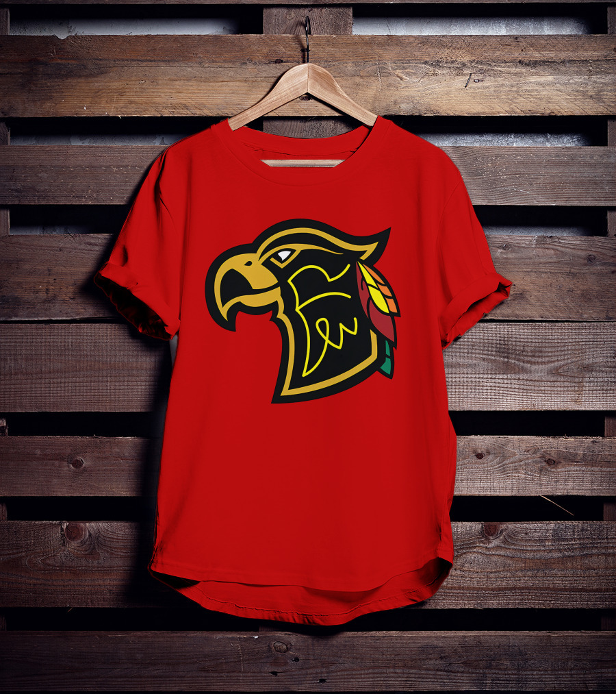 Chicago Blackhawks Native American Inspired Hawk Logo Retro T-Shirt