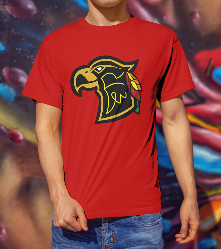Chicago Blackhawks Native American Inspired Hawk Logo Retro T-Shirt