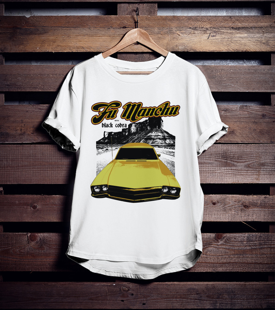 Fu Manchu With Black Cobra Desert Car Scene T-Shirt