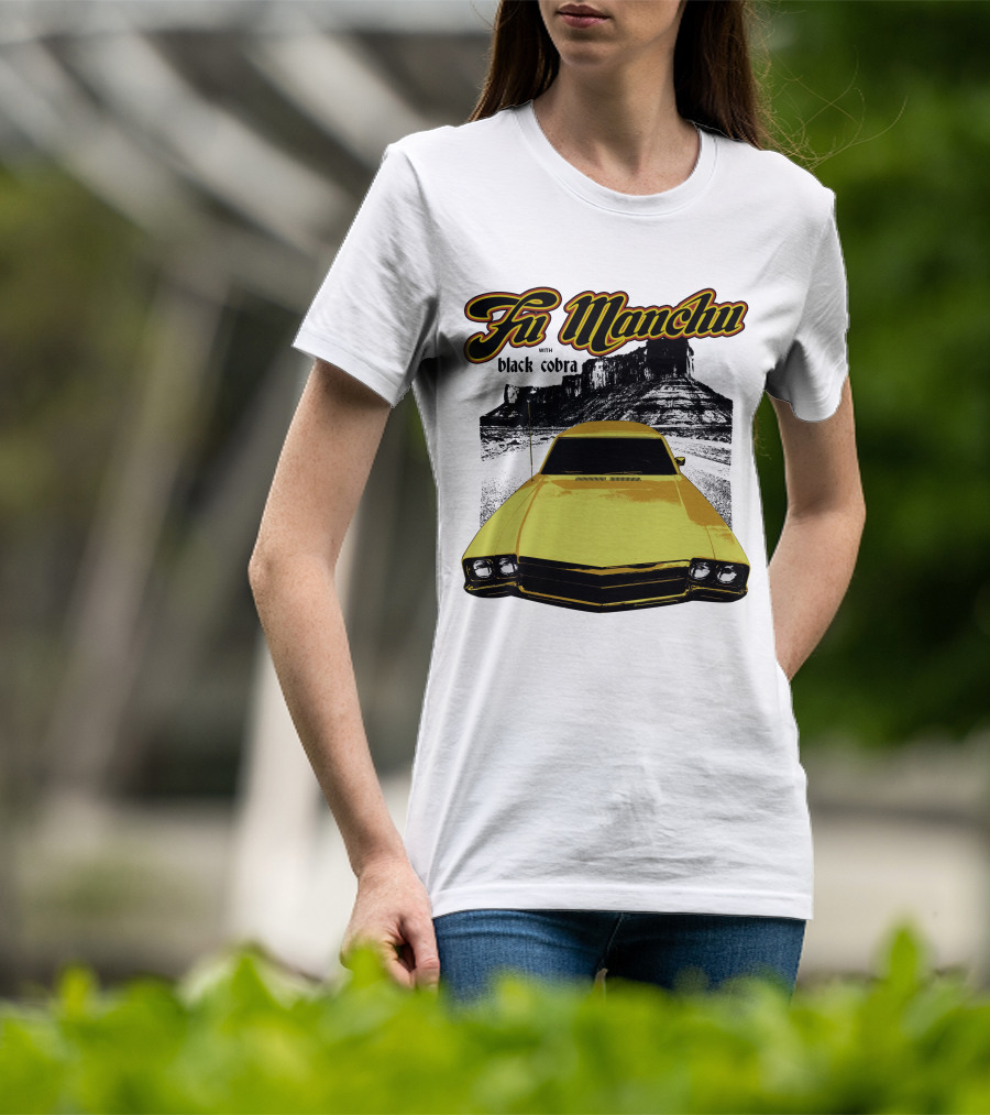 Fu Manchu With Black Cobra Desert Car Scene T-Shirt