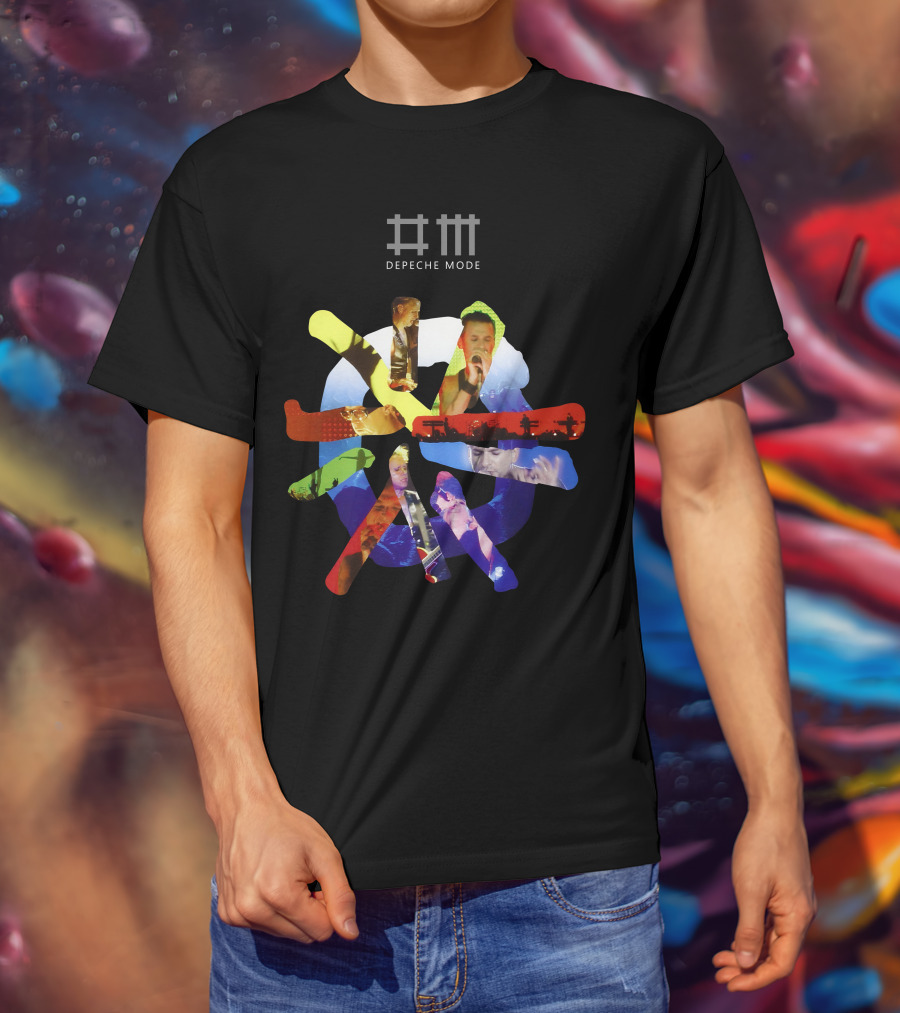 Depeche Mode Colorful Band Silhouette Collage T-Shirt