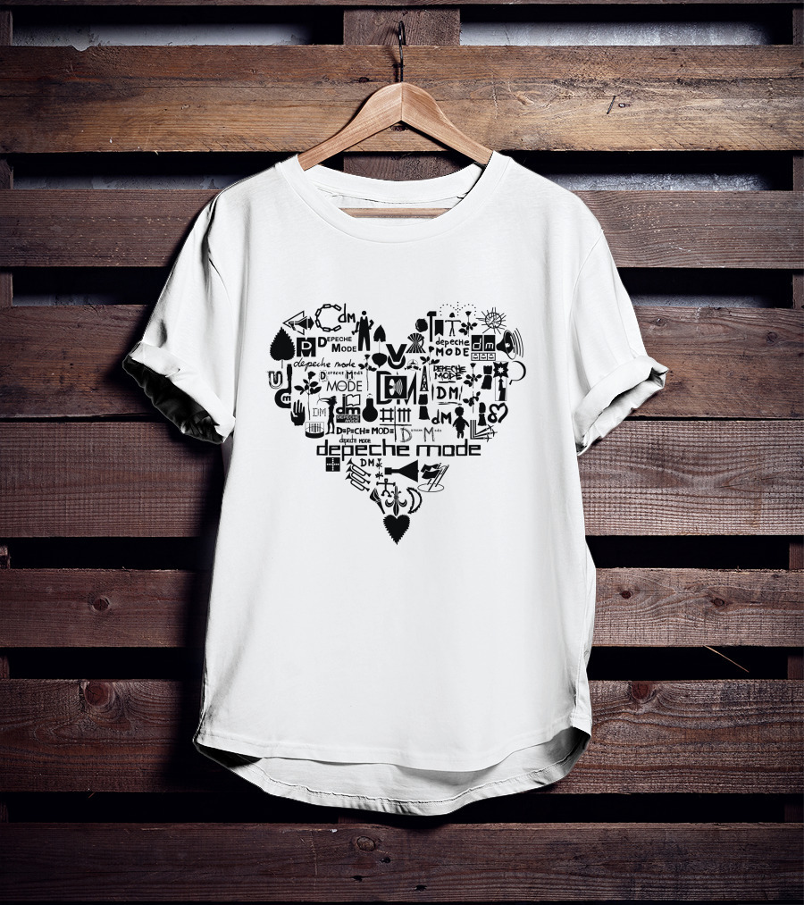 Depeche Mode Heart Collage With Logos T-Shirt