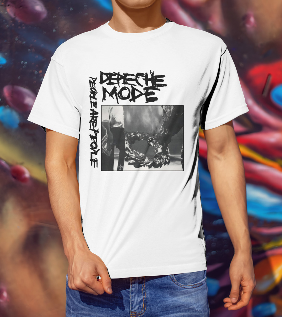 Depeche Mode People Are People Wreath Monochrome T-Shirt