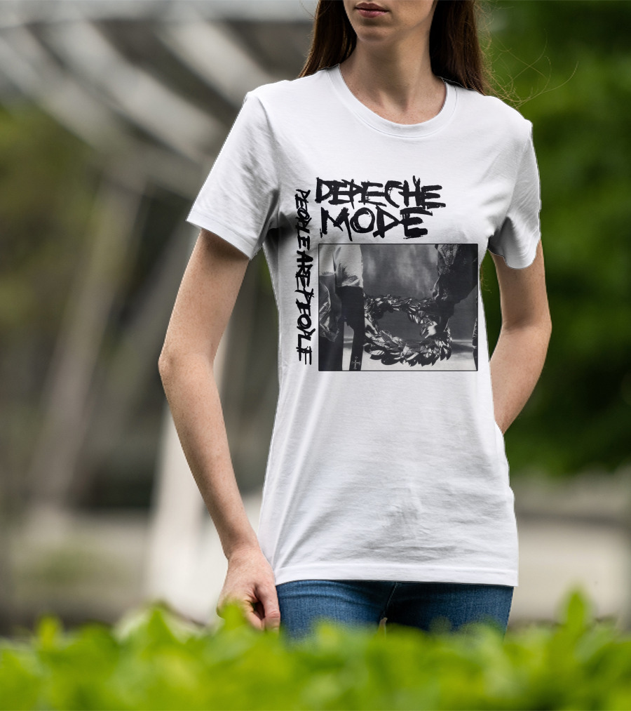 Depeche Mode People Are People Wreath Monochrome T-Shirt