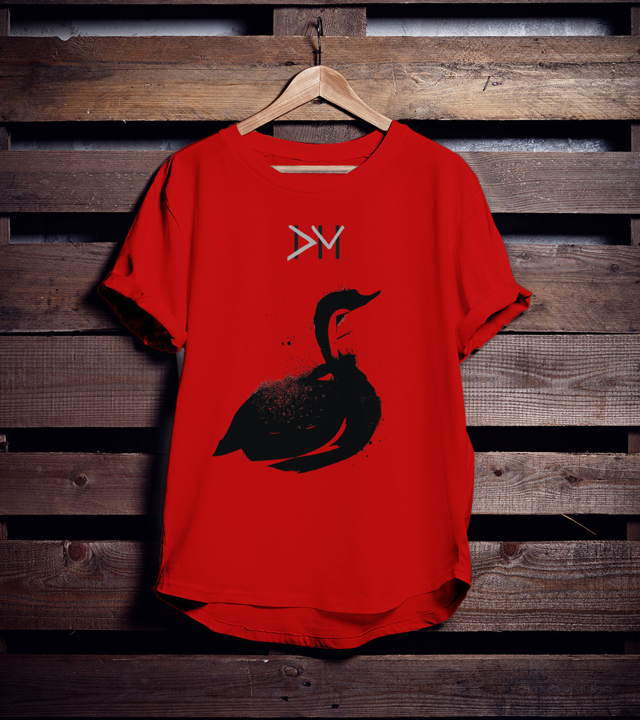 Dpm Swan Graphic On Red T-Shirt