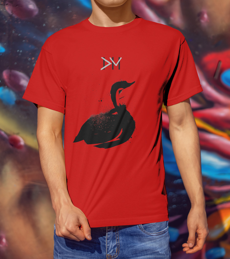 Dpm Swan Graphic On Red T-Shirt