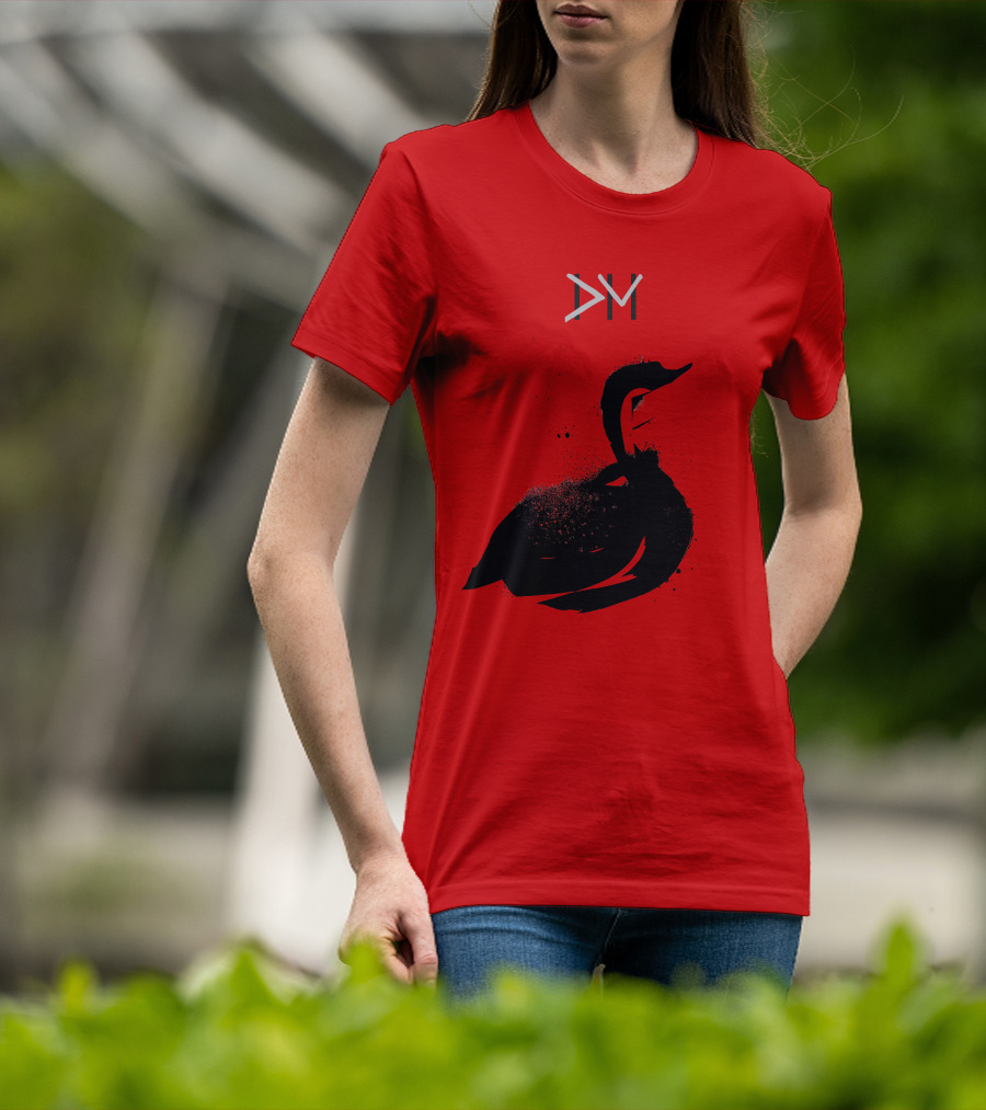 Dpm Swan Graphic On Red T-Shirt