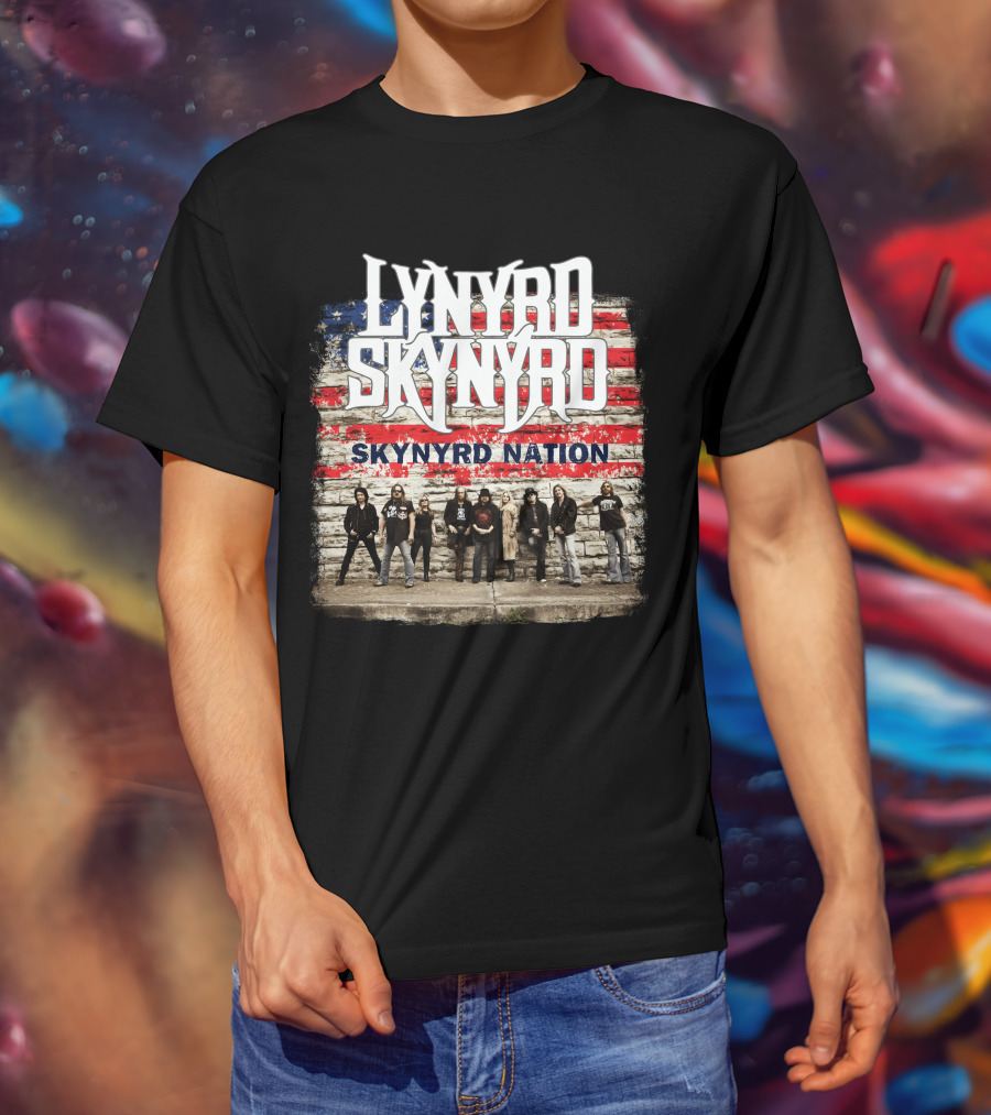Lynyrd Skynyrd Skynyrd Nation American Flag Band Members T-Shirt