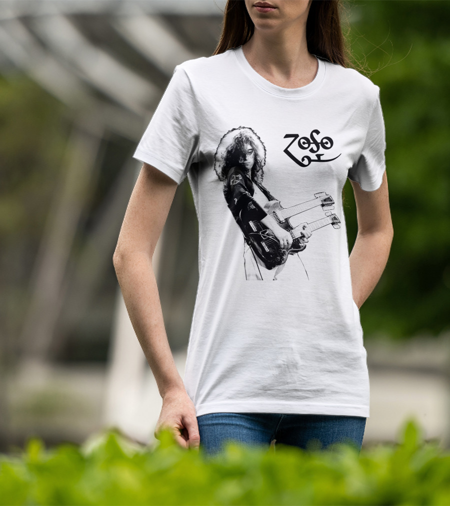 Zoso Lzp Double Neck Guitar T-Shirt