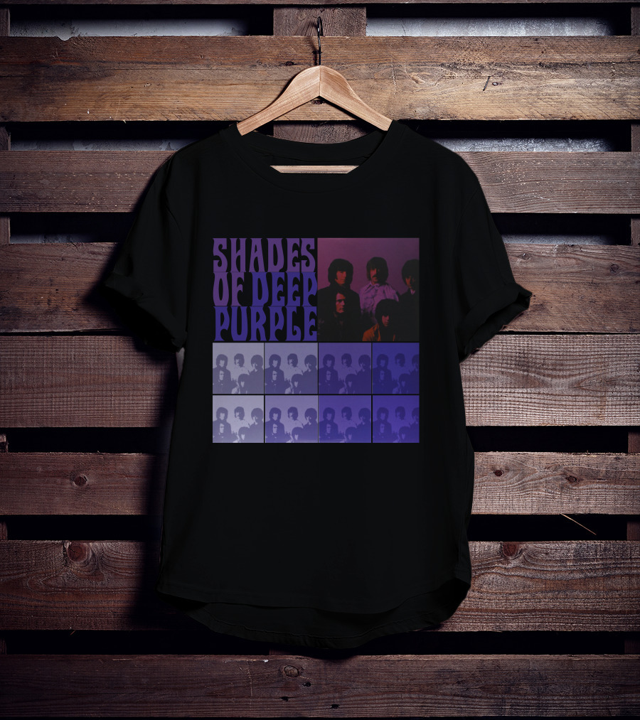 Shades Of Deep Purple Band Photo Collage T-Shirt