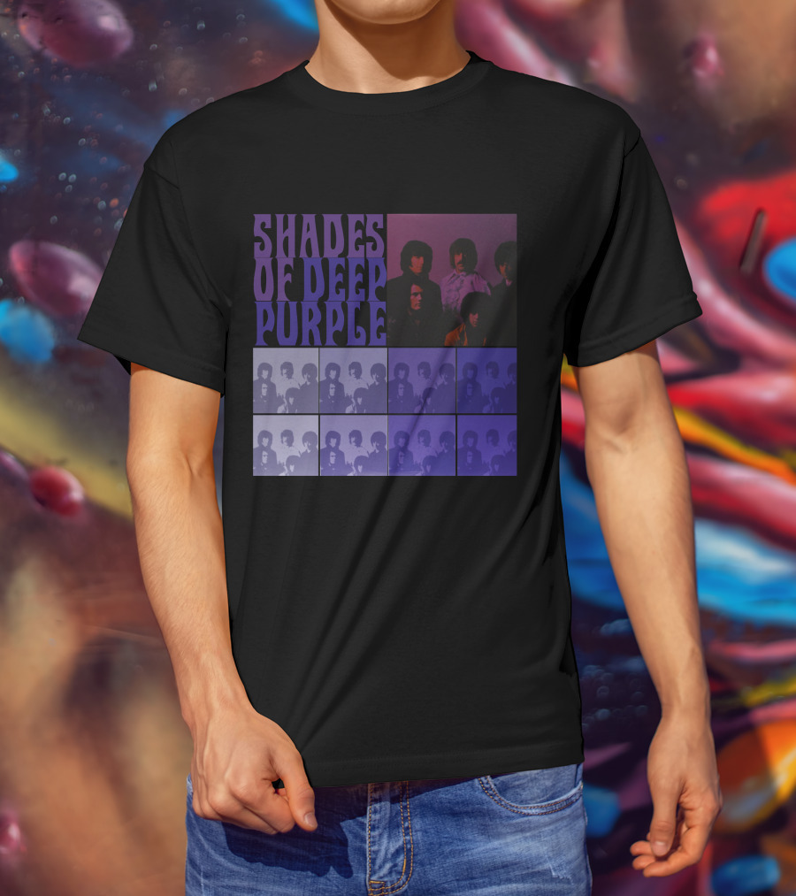 Shades Of Deep Purple Band Photo Collage T-Shirt
