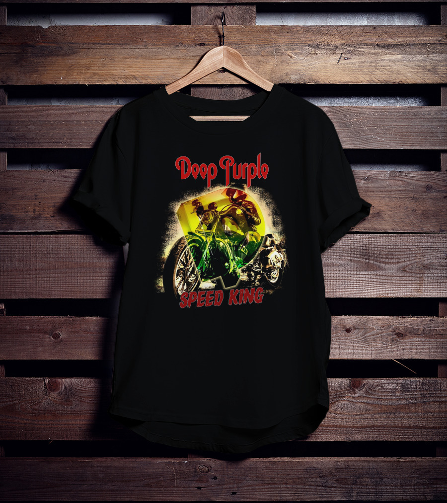 Deep Purple Speed King Motorcycle Art T-Shirt