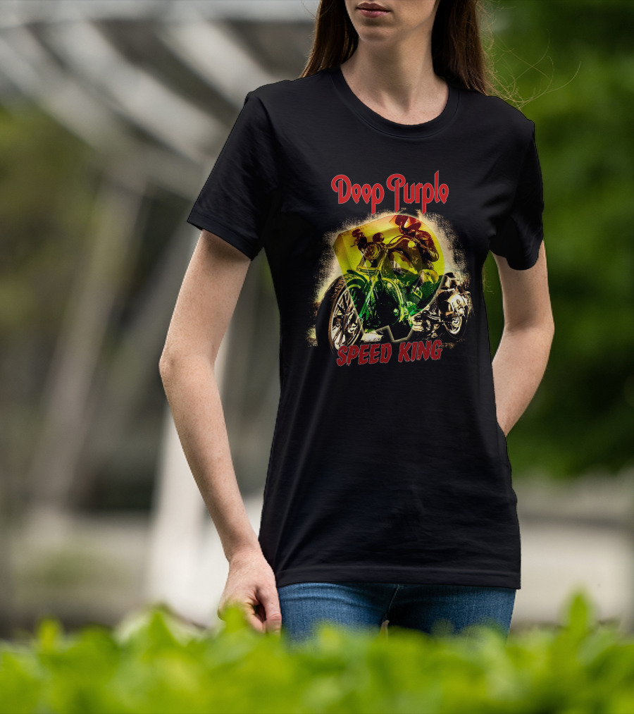 Deep Purple Speed King Motorcycle Art T-Shirt
