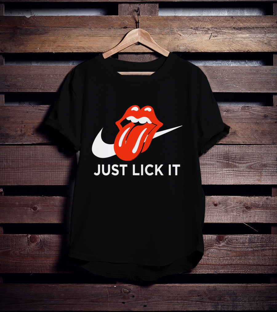 Rolling Lips Logo Just Lick It Swoosh T-Shirt