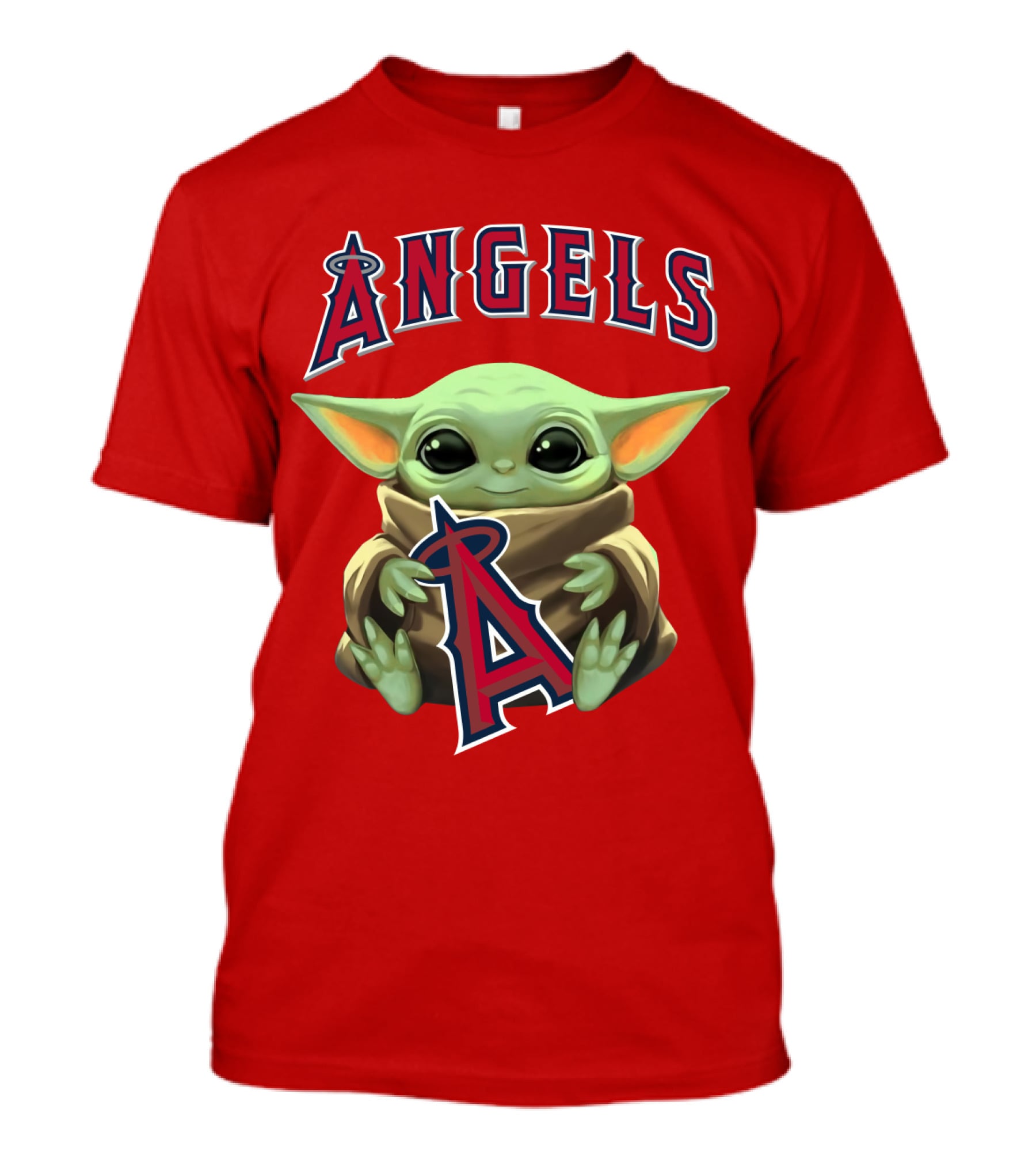 Baby Yoda Angels MLB Baseball Team Crossover T-Shirt