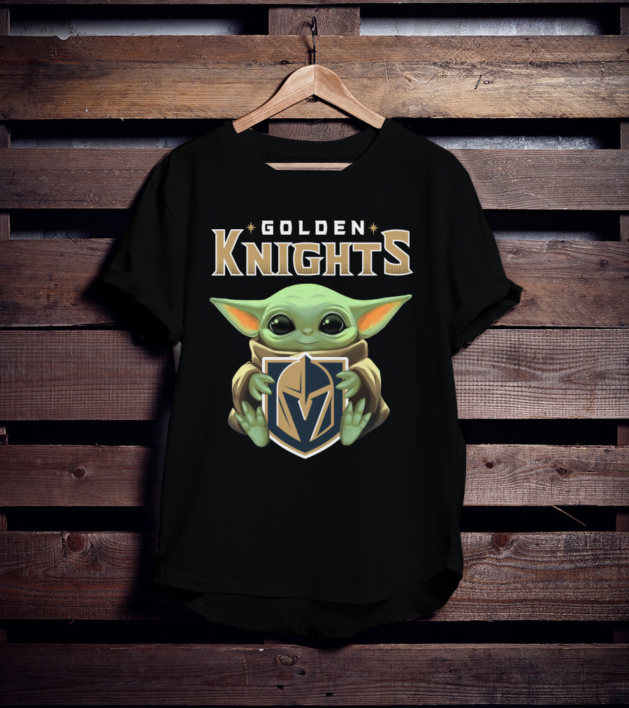 Golden Knights Baby Yoda Holding Team T-Shirt