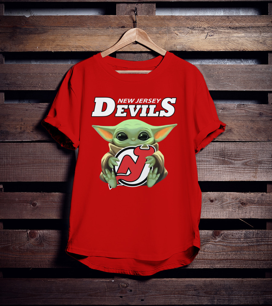 New Jersey Devils Baby Yoda Hockey Fan T-Shirt