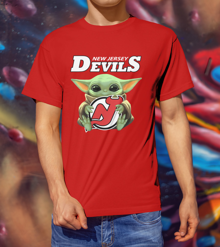 New Jersey Devils Baby Yoda Hockey Fan T-Shirt