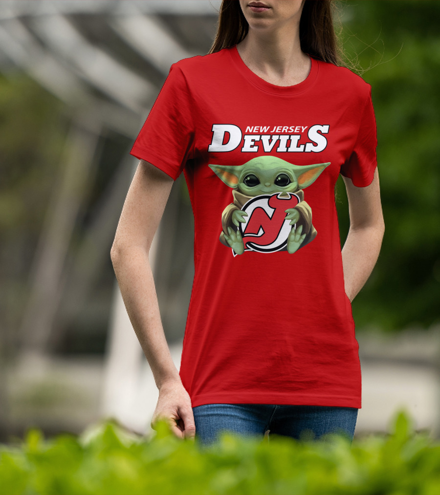 New Jersey Devils Baby Yoda Hockey Fan T-Shirt