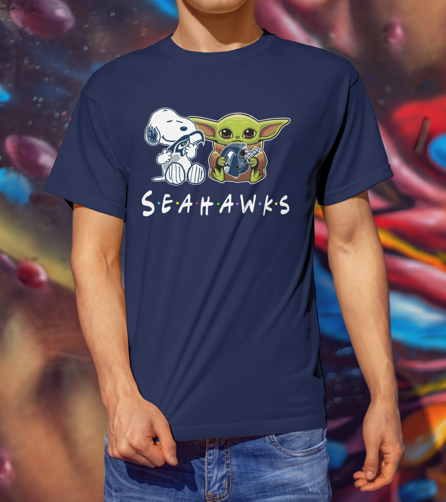 Snoopy Baby Yoda Seahawks T-Shirt