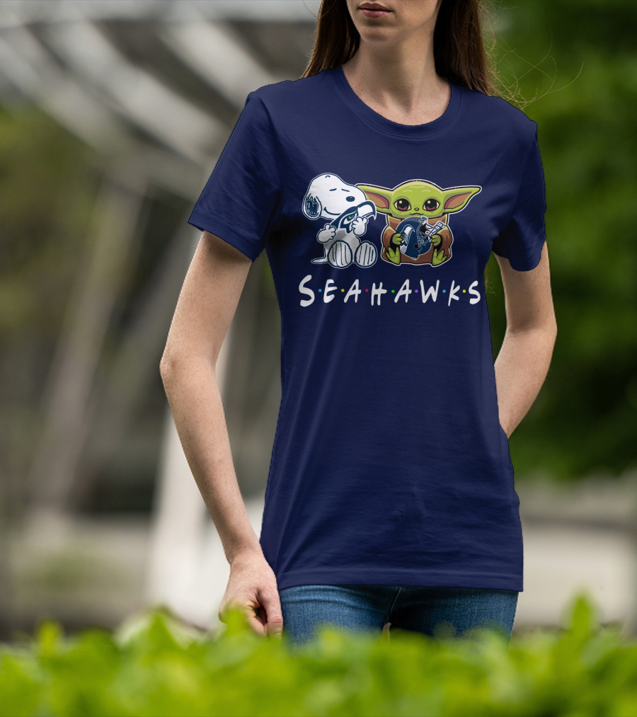 Snoopy Baby Yoda Seahawks T-Shirt