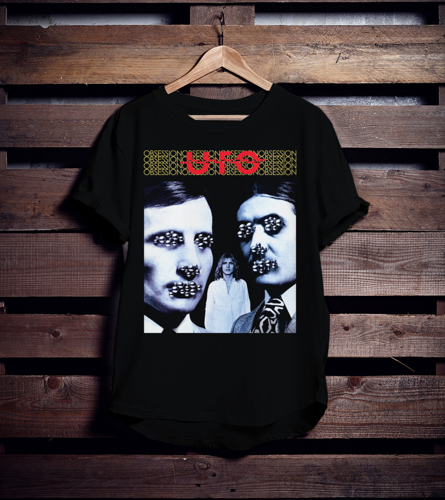 UFO Obsession Faces With Metallic Beads T-Shirt