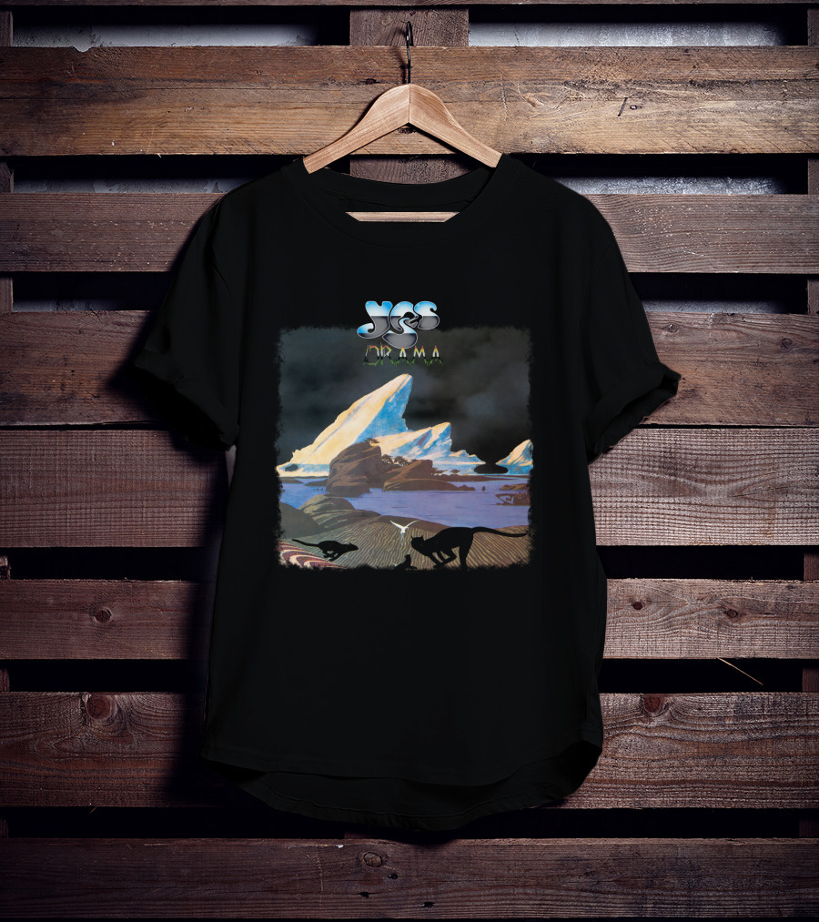 Yes Drama Album Art With Iceberg Landscape And Silhouetted Animals T-Shirt