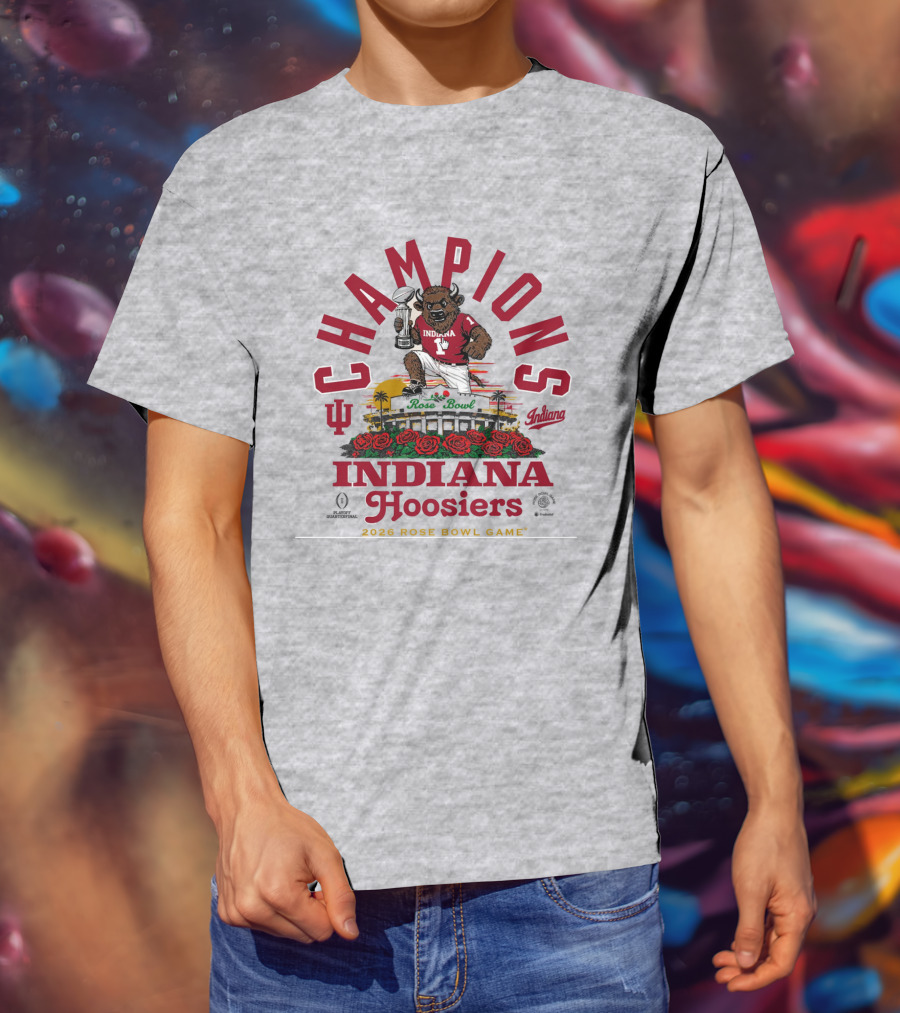 Indiana Hoosiers Bison 2026 Rose Bowl Champions Game Iu Rose Bowl T-Shirt