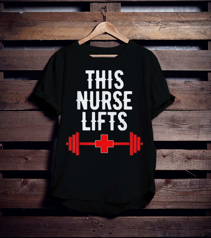 This Nurse Lifts Red Cross Barbell T-Shirt