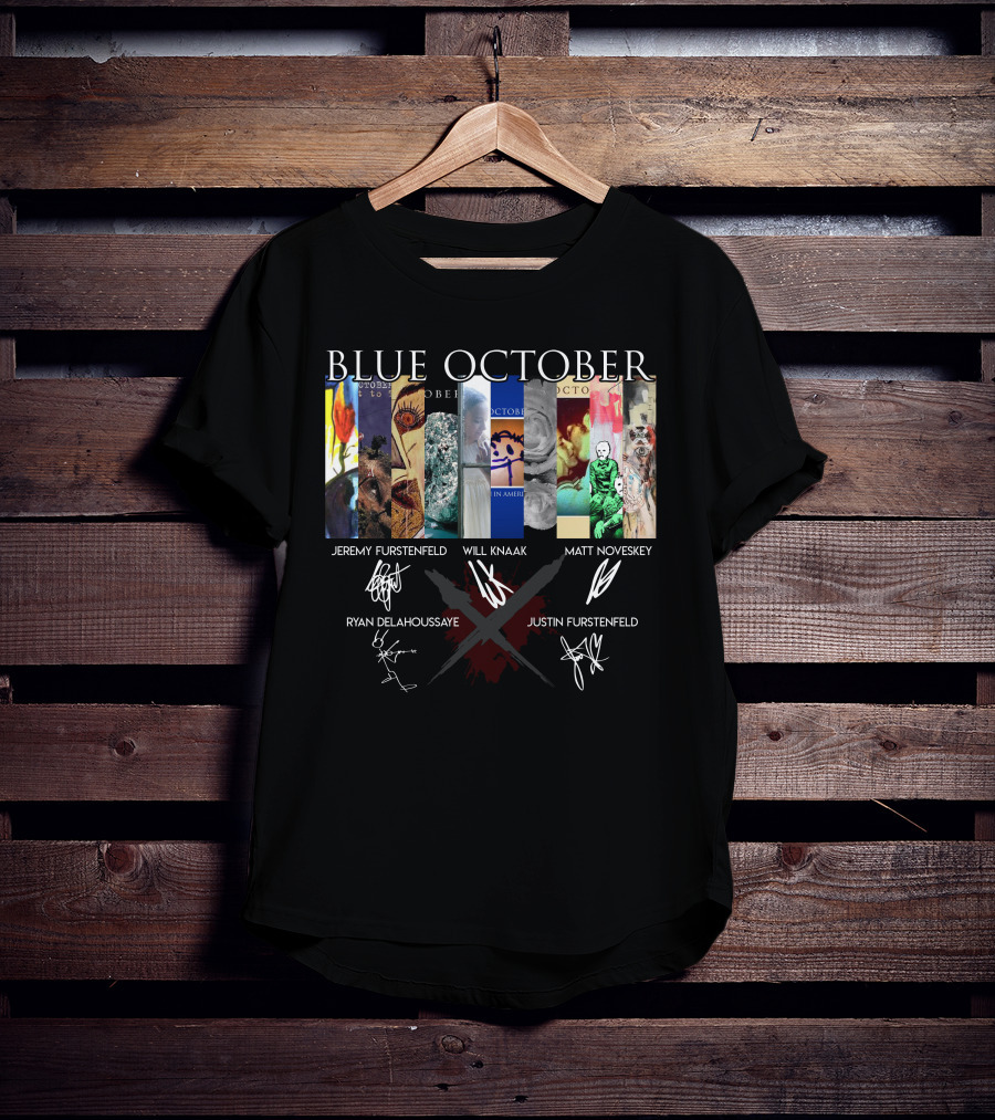 Blue October Jeremy Furstenfeld Will Knaak Matt Noveskey Ryan Delahoussaye Justin Furstenfeld T-Shirt