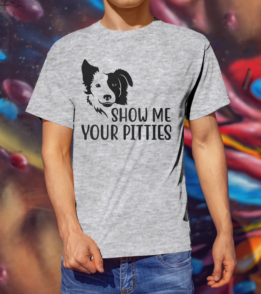 Show Me Your Pitties Dog Face Silhouette T-Shirt