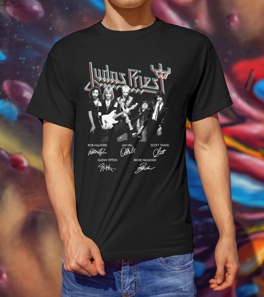 Judas Priest Rob Halford Ian Hill Scott Travis Glenn Tipton Richie Faulkner T-Shirt