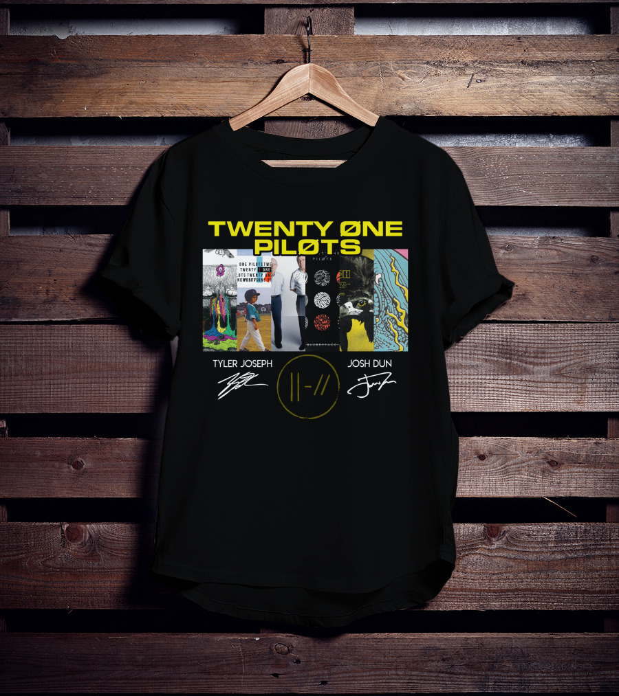 Twenty Øne Piløts Album Art And Signatures Tyler Joseph Josh Dun T-Shirt