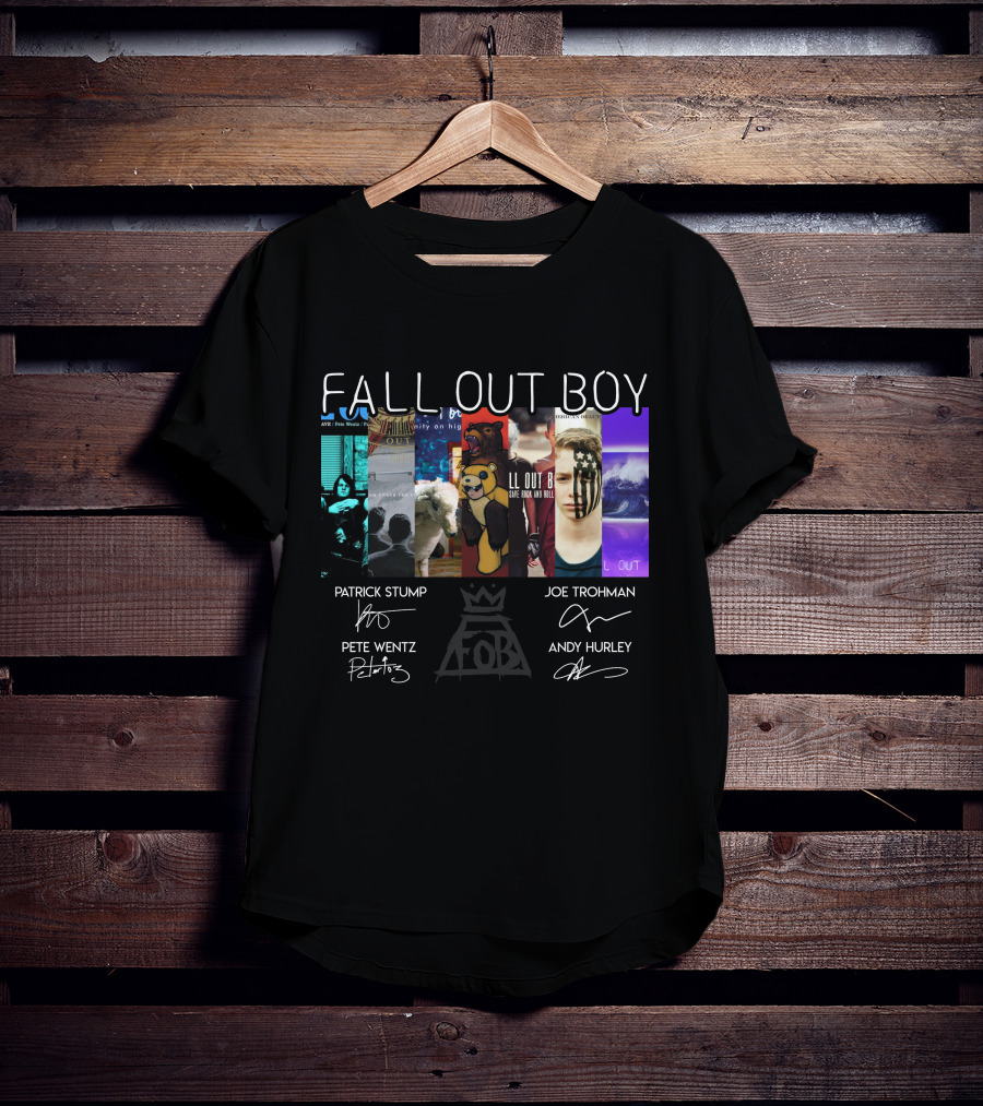 Fall Out Boy Signed Album Cover Foil Poster T-Shirt