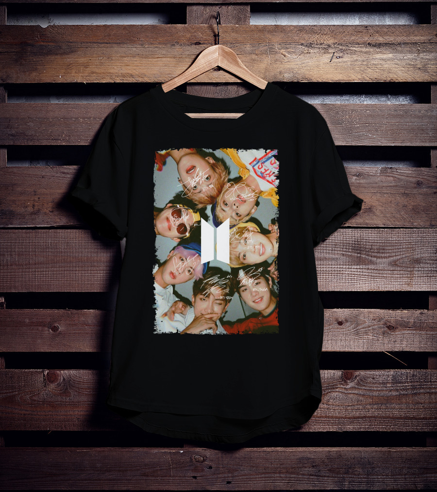 Bts Photo Collage With Autographs T-Shirt