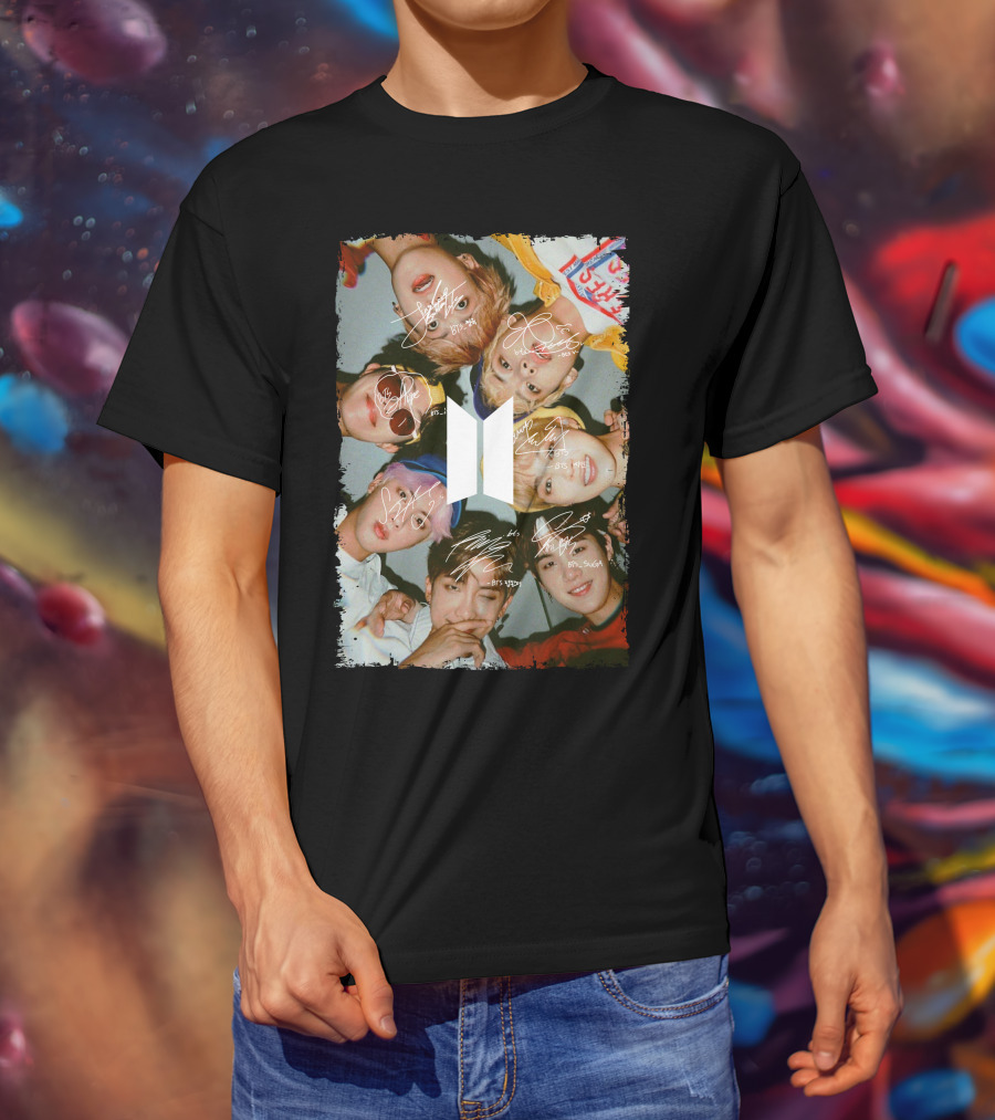 Bts Photo Collage With Autographs T-Shirt