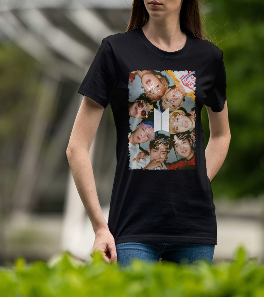 Bts Photo Collage With Autographs T-Shirt