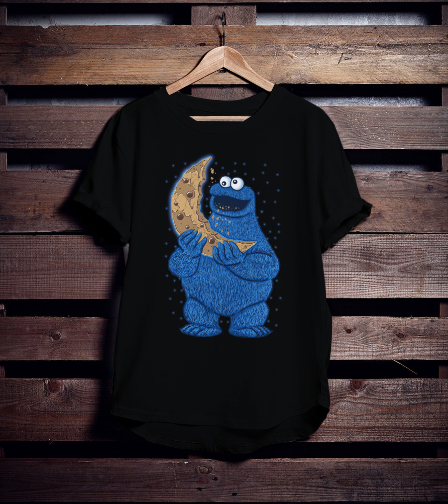 Cookie Monster Eating Moon Cookie T-Shirt
