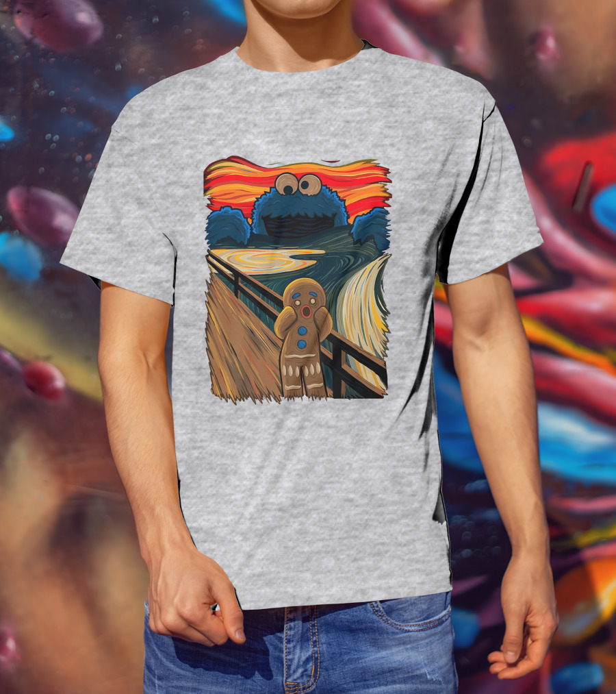 The Scream Cookie Monster Gingerbread T-Shirt