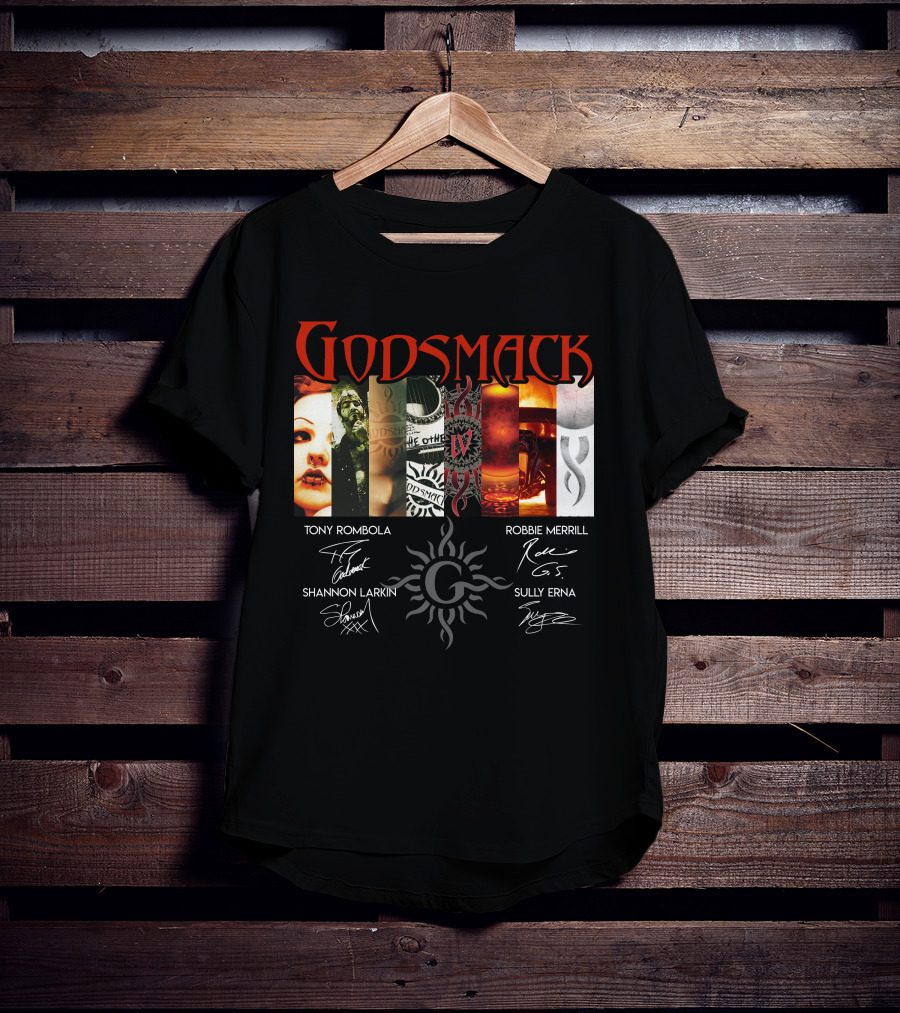 Godsmack Iv Tony Rombola Robbie Merrill Shannon Larkin Sully Erna Signatures T-Shirt