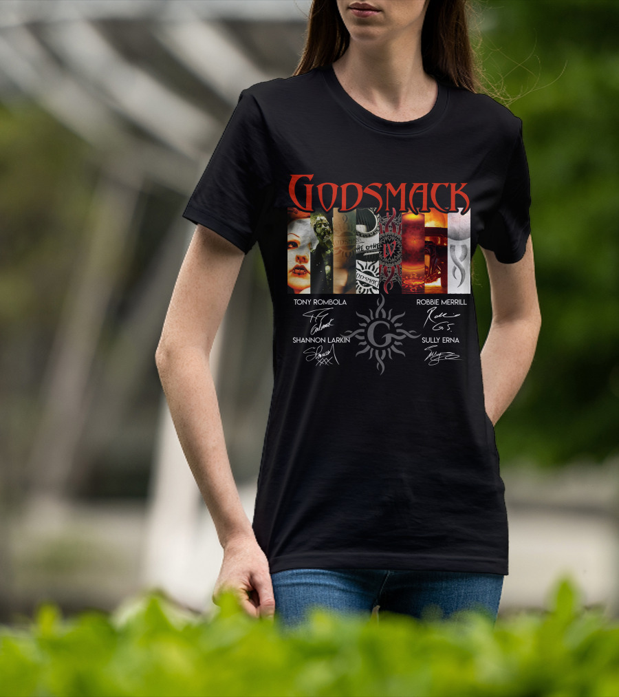 Godsmack Iv Tony Rombola Robbie Merrill Shannon Larkin Sully Erna Signatures T-Shirt