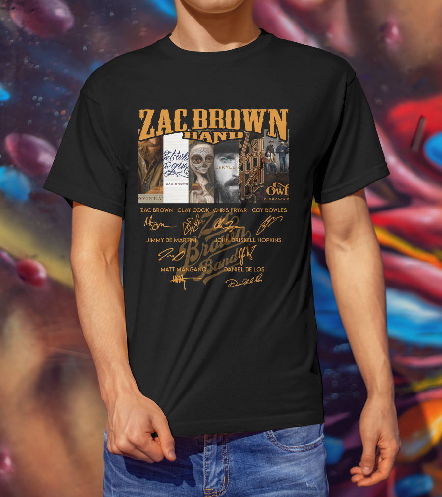 Zac Brown Band Jekyll And Hyde Album Art And Signatures T-Shirt