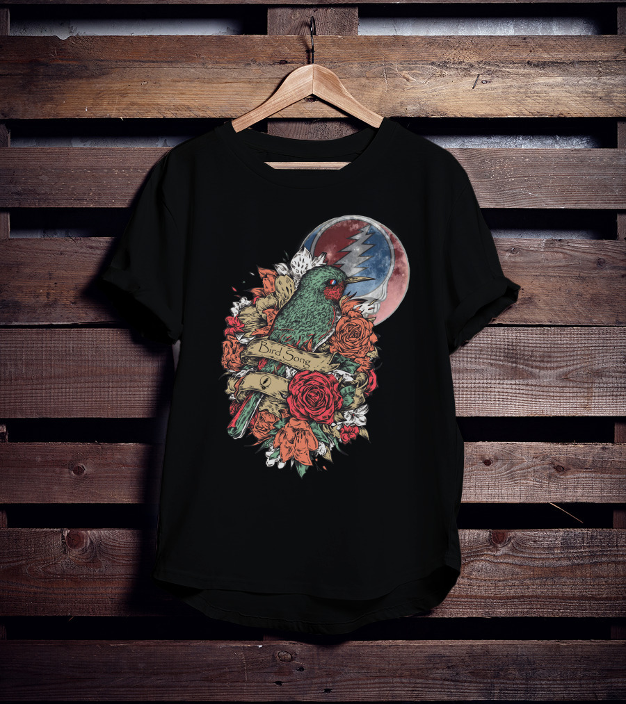 Grateful Dead Steal Your Face Floral Bird Song T-Shirt