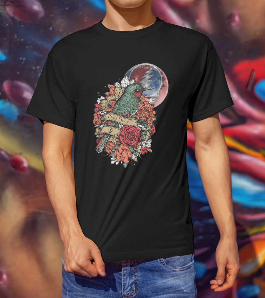 Grateful Dead Steal Your Face Floral Bird Song T-Shirt