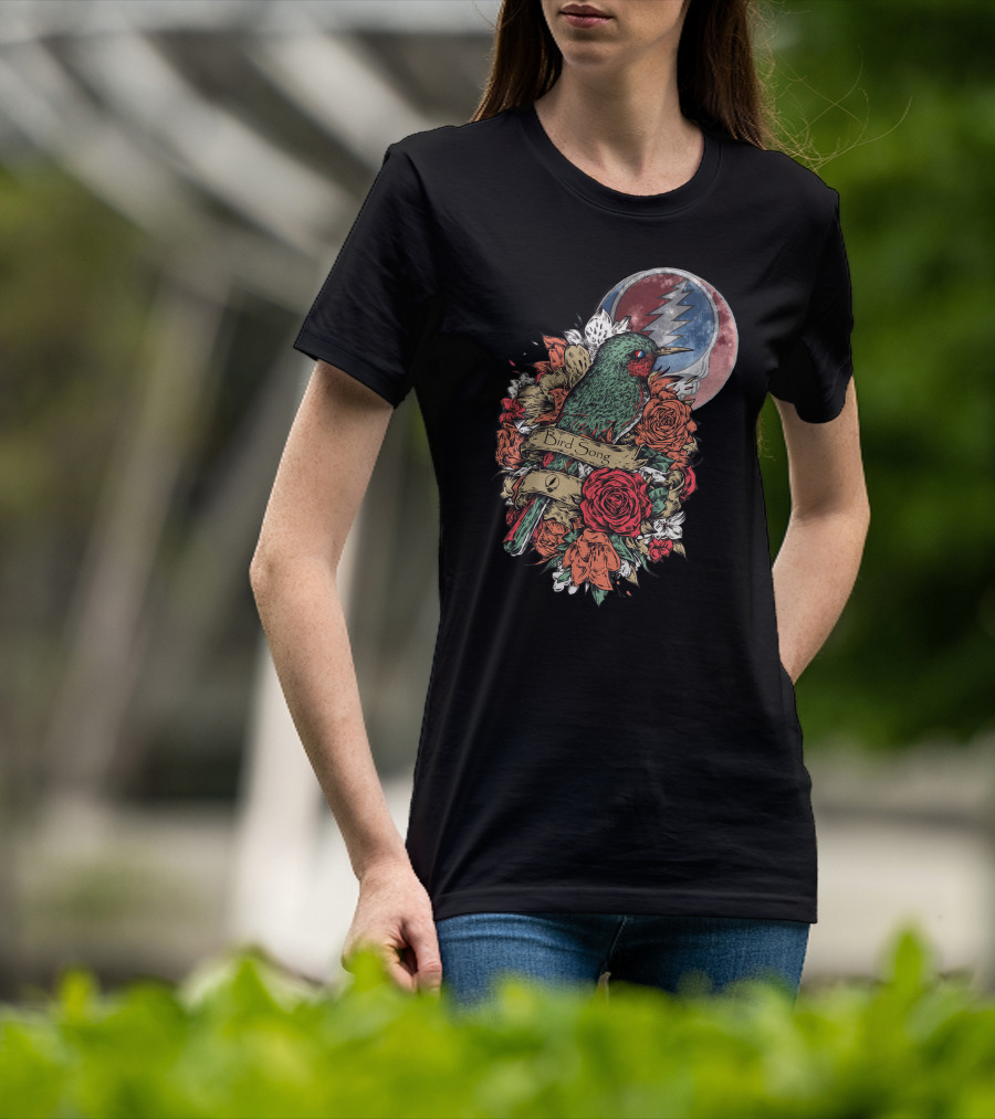 Grateful Dead Steal Your Face Floral Bird Song T-Shirt