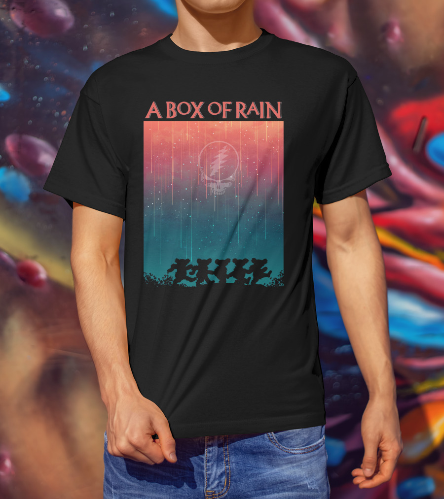 A Box Of Rain Grateful Dead Dancing Bears Steal Your Face T-Shirt