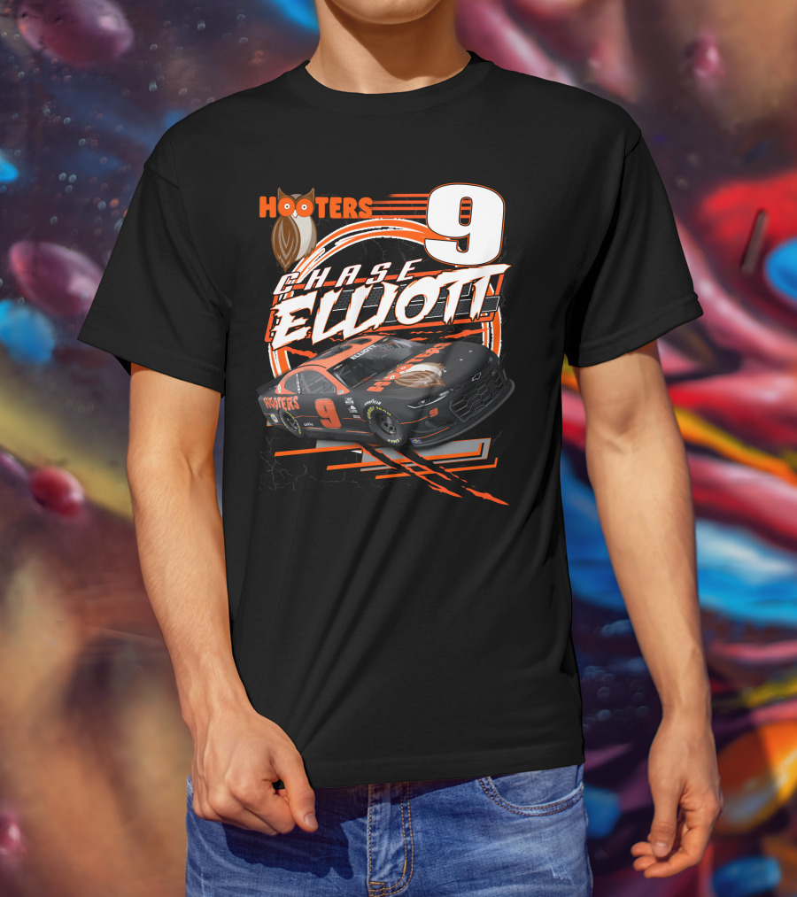 Chase Elliott Hooters 9 Nascar Racing Car T-Shirt