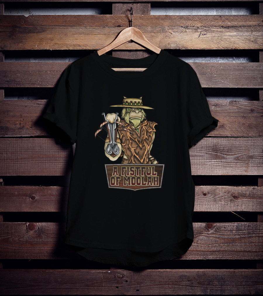A Fistful Of Moolah Creature Holding Moneybags In Cowboy Hat And Poncho T-Shirt